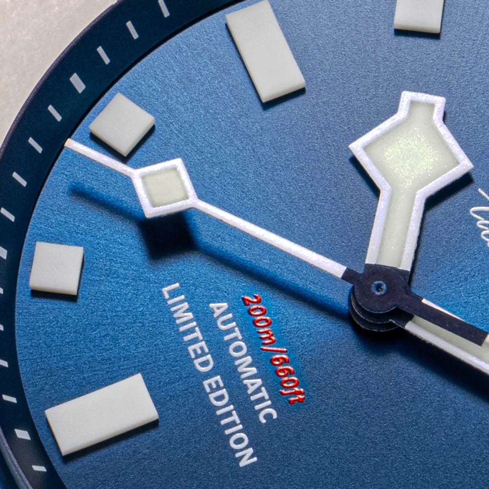 Seestern S430 Titanium Blue Bezel Pro Diver Mens Seiko NH38 Automatic 39mm Watch