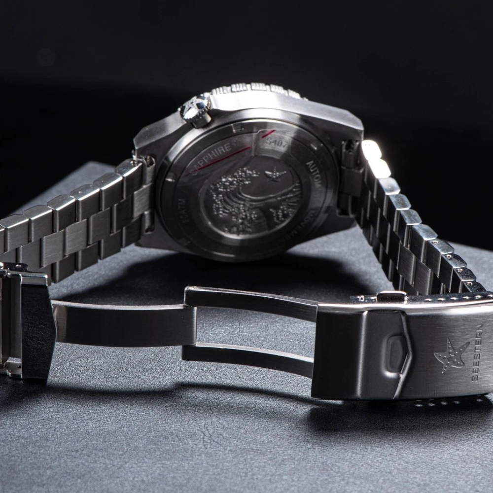 Seestern Vintage 407 600T Orange Stainless Steel Bezel Automatic Diver Watch 40
