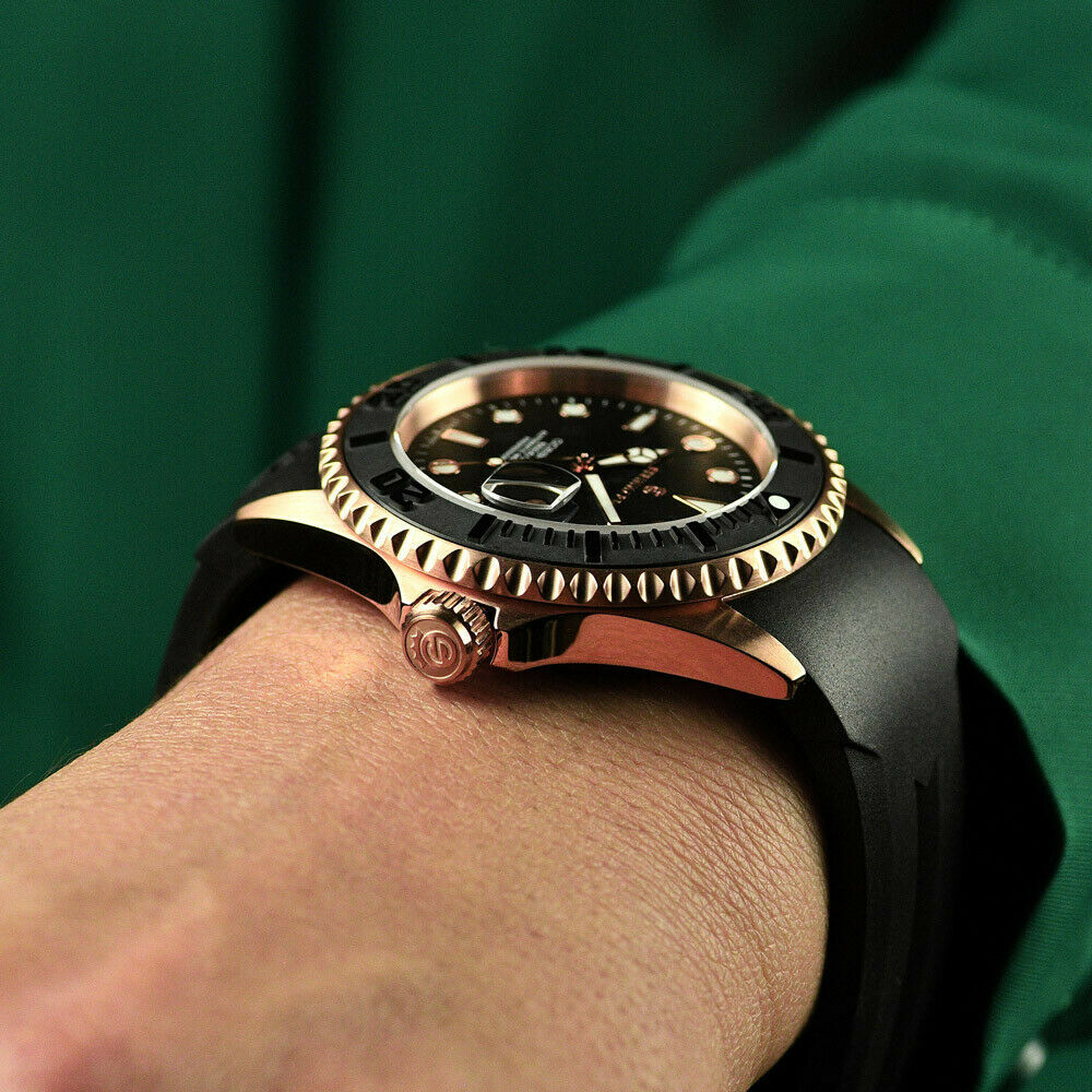 Steinhart Ocean One PINK GOLD Ceramic Bezel Automatic Swiss Dive Watch 103-0893