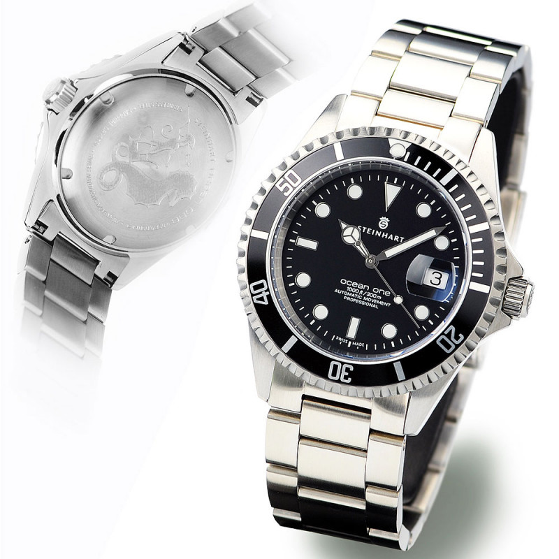 Steinhart Ocean One BLACK Automatic Men's Diver Watch Black Bezel / Black Dial 103-0903