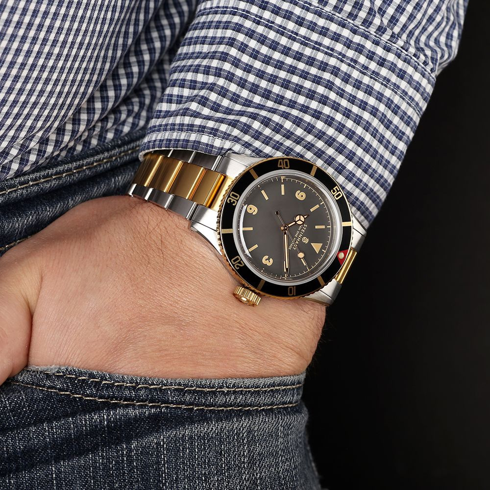 Steinhart Ocean One Vintage two-tone 42mm Automatic SW200 Men's Diver Watch 103-1039