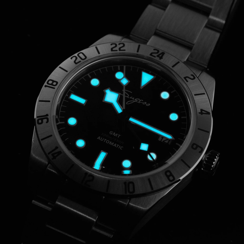 Sugess Heritage 431 BB GMT 39.5" Automatic Men Watch NH34 WR100 S431-Black